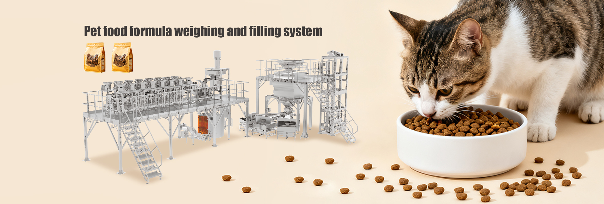 Machine d'emballage des aliments pour animaux de compagnie