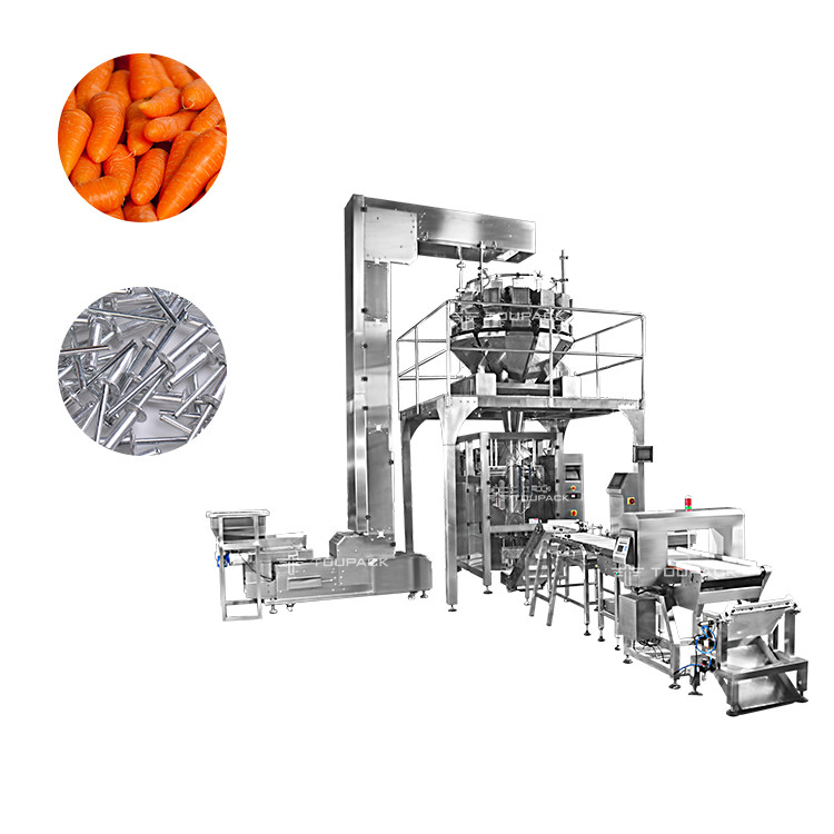 SS316 pesant la carotte de bébé verticale du cresson 500g de laitue de machine de remplissage pesant l'emballage détectant la machine