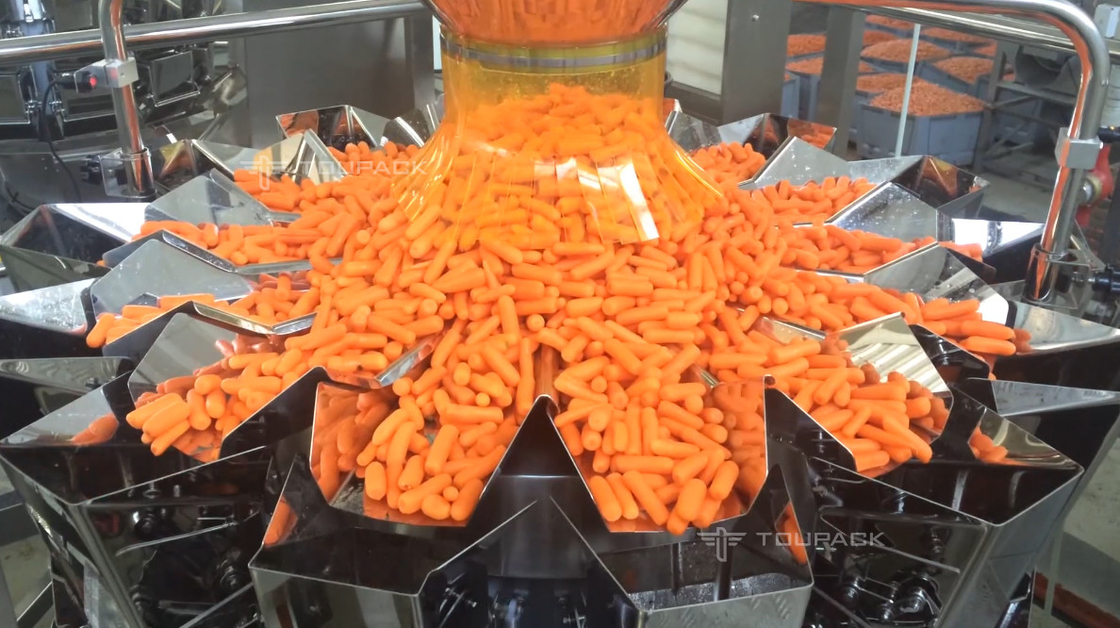 SS316 pesant la carotte de bébé verticale du cresson 500g de laitue de machine de remplissage pesant l'emballage détectant la machine