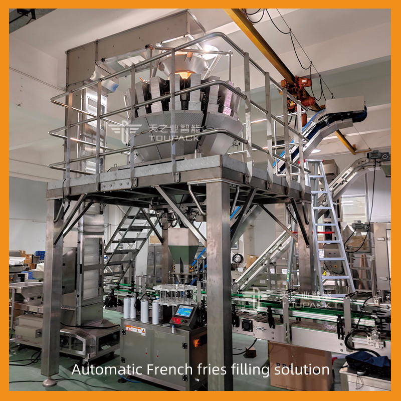 Crevette en aluminium Chips Sealing Food Canning Machine de Nachos de pomme de terre avec le peseur principal de 20 Multihead