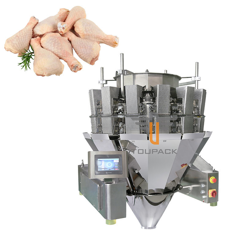 14 automobile principale de jambe de poulet de viande fraîche du peseur solides solubles 10-500g de combinaison pesant le système de alimentation de vissage
