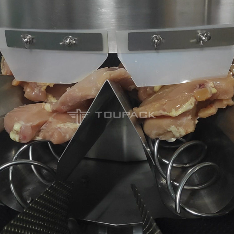 Tête de Dimple Plate Hopper 14 de machine à emballer de peseur de la vis 1.0L 1.5L pour le blanc de poulet