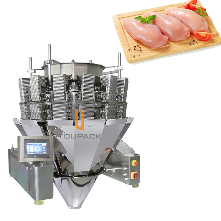 Tête de Dimple Plate Hopper 14 de machine à emballer de peseur de la vis 1.0L 1.5L pour le blanc de poulet