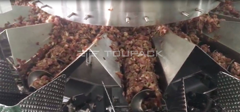 14 Tête de vis pesanteur 2,0 kW 410 kg viande de porc hachée viande fraîche pesage et emballage machine