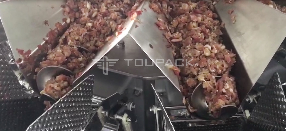 14 Tête de vis pesanteur 2,0 kW 410 kg viande de porc hachée viande fraîche pesage et emballage machine