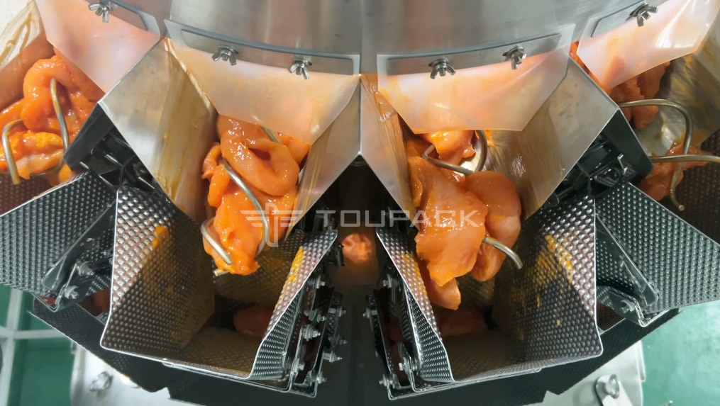 Poulet frais mouton porc viande de bœuf multi-tête pesanteur 14 têtes vis de remplissage de viande machine