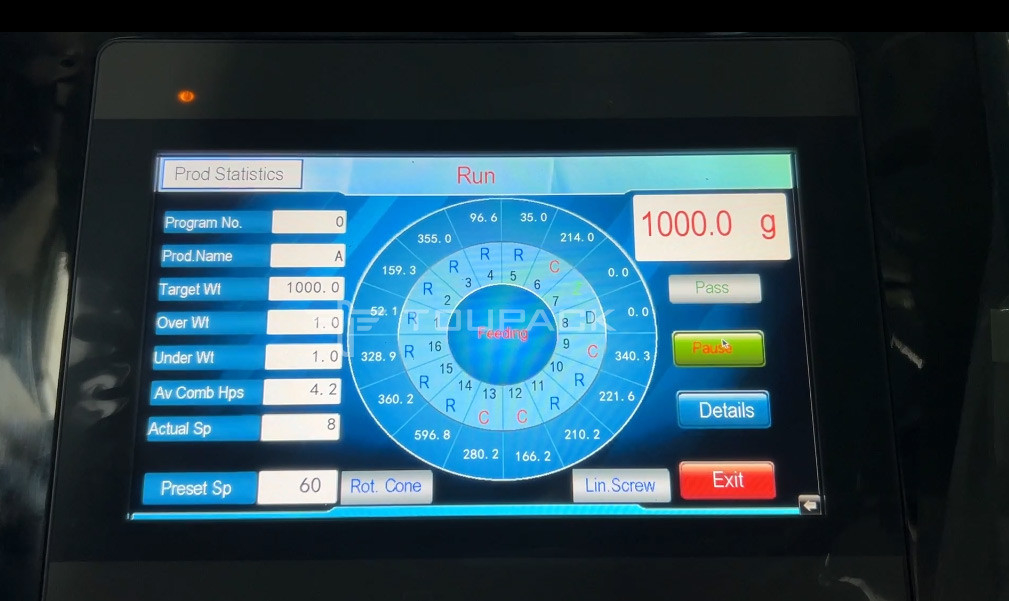 Viande congelée fraîche viande de porc crue morceaux de côtes multi-tête pesanteur machine d'emballage avec alimentation à vis