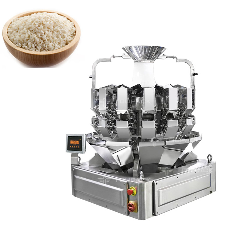 14 seaux Automatique à plusieurs têtes Pesanteur 1kg 2kg 5L Céréales Alimentation Céréales machine à emballer des sacs de riz