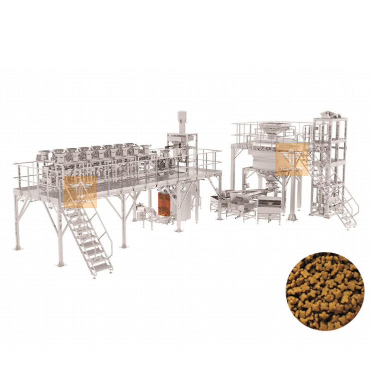 Système de pesage et d'emballage des aliments pour animaux de compagnie avec poids variable