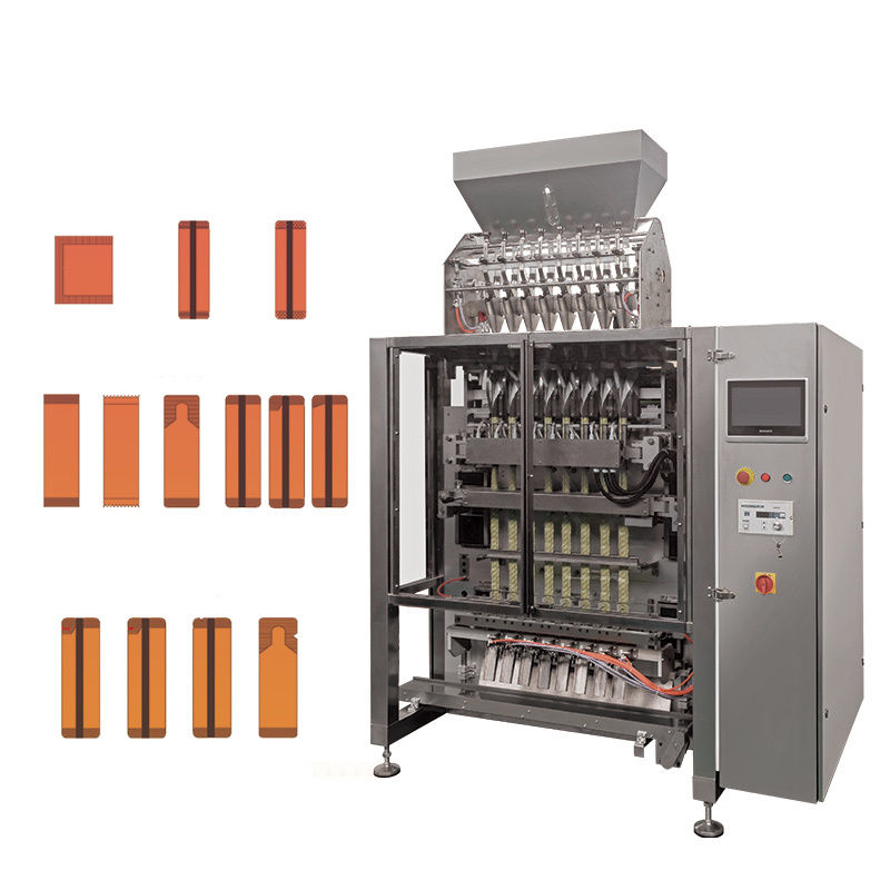 Machine d'emballage et de remplissage de ketchup Vffs entièrement automatique, machine d'emballage de sauce tomate en sachet à 4 côtés verticaux multi-pistes