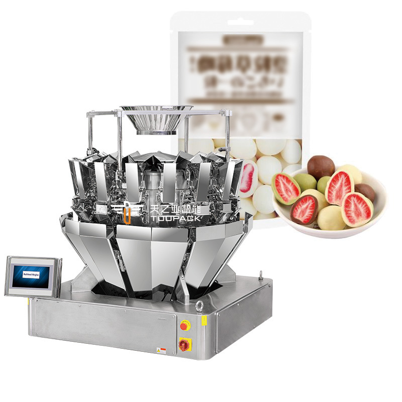 Machine d'emballage pour sachets stand-up de snacks personnalisés aux noix, céréales, bonbons, biscuits, cacahuètes, chips de pommes de terre, graines et cookies