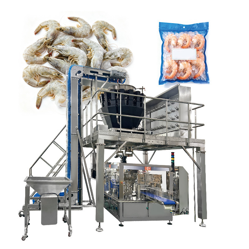 1kg 2kg Poulet Poulet Nuggets ailes de viande Préfabriqué Sacoche multi-tête Pesanteur debout Sacoche rotative remplissage