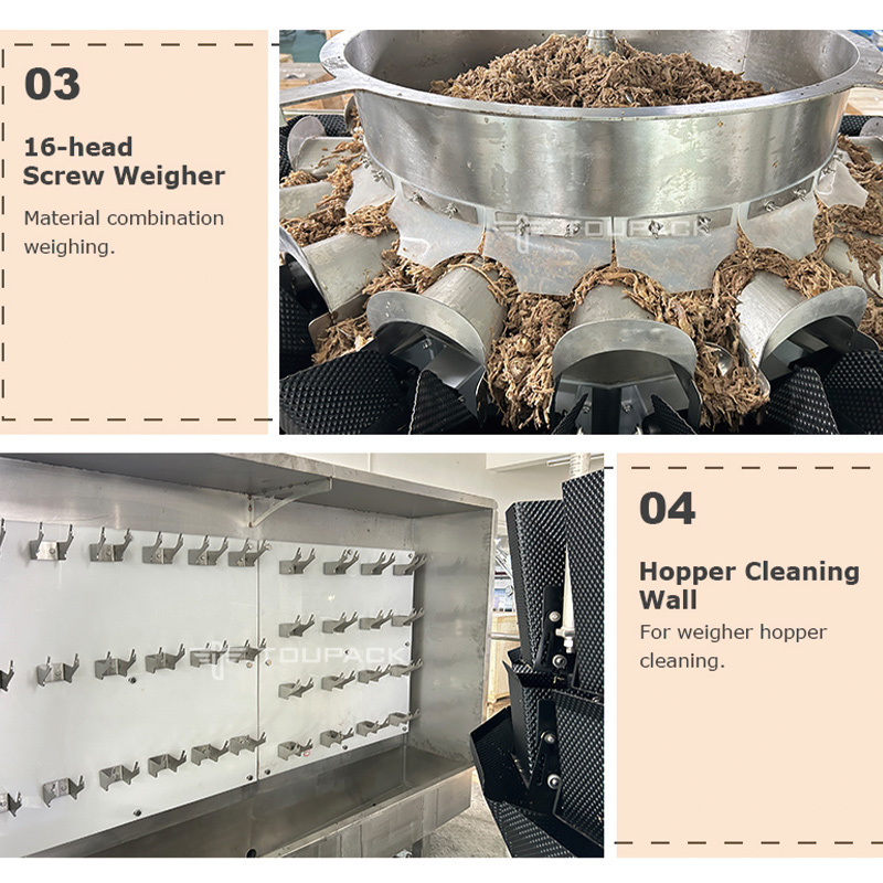 Machine automatique de remplissage de poids de poulet et de bœuf à fermeture à glissière préfabriquée Machine d'emballage de sacs de fruits de mer congelés