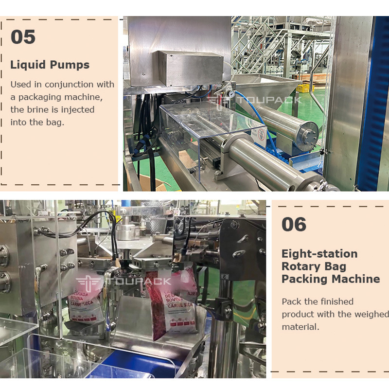 Machine automatique de remplissage de poids de poulet et de bœuf à fermeture à glissière préfabriquée Machine d'emballage de sacs de fruits de mer congelés