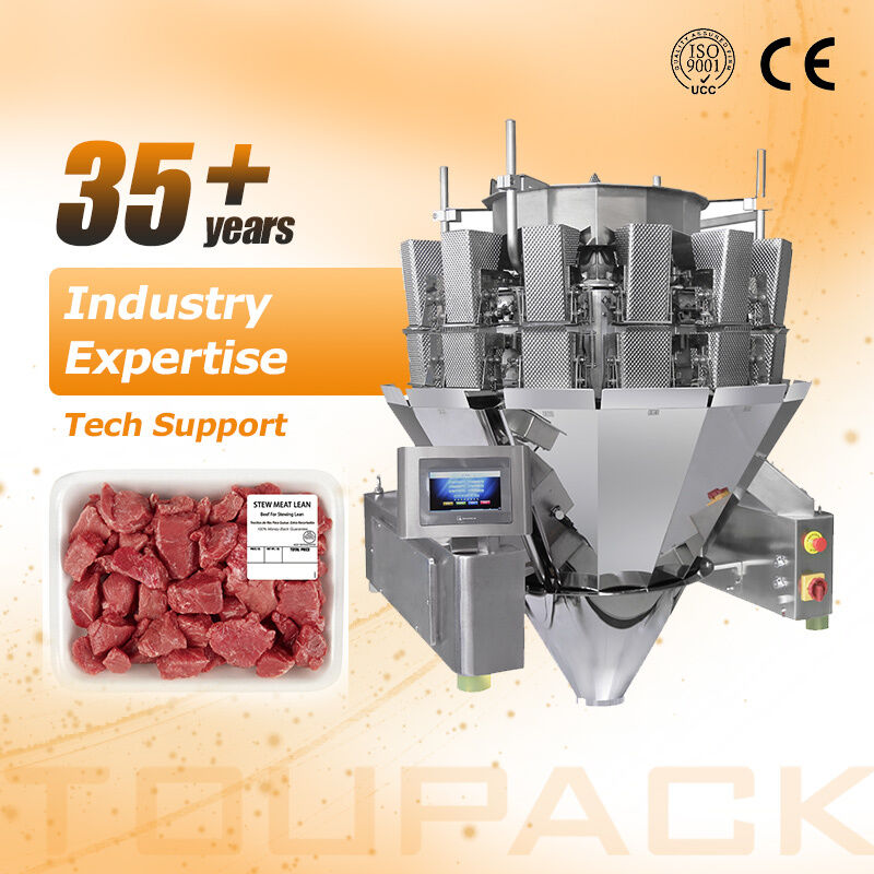 Automatic Tray Sealer Machine with Screw Multihead Weigher for 60 bpm Ready Meal Packaging Line