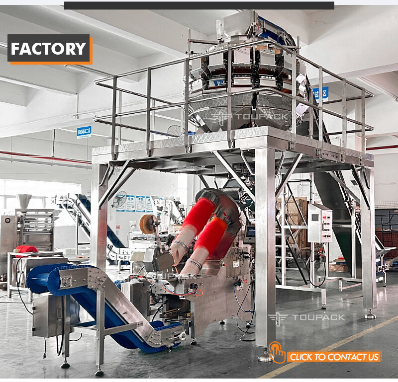 Ligne d'emballage de sacs industriels de carton à maille de pomme de terre avec sac de remplissage automatique de la balance et l'inserteur de balises
