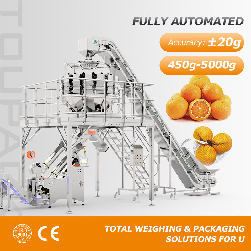Machine automatique d'emballage de sacs à mailles avec 15 à 30 sacs/min de vitesse et 0,45 à 5 kg de capacité pour l'oignon de pomme de terre
