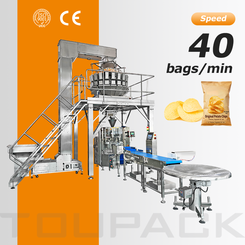 Machine d'emballage verticale de 10 à 500 g pour les frites de pomme de terre Noix en bouteille collation pour animaux de compagnie