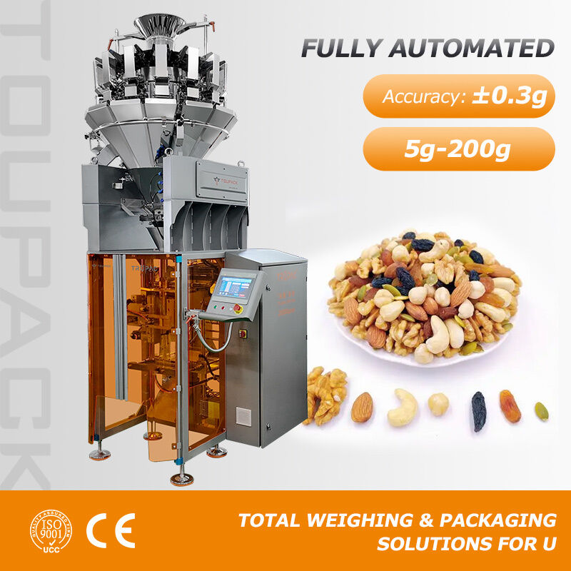 Machine automatique d'emballage VFFS pour emballage alimentaire avec multi-tête pesant 20-200 paquets par minute système de pesage de haute précision
