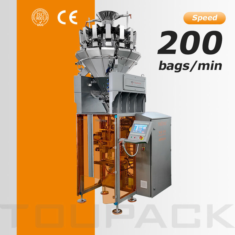 Machine automatique d'emballage VFFS pour emballage alimentaire avec multi-tête pesant 20-200 paquets par minute système de pesage de haute précision