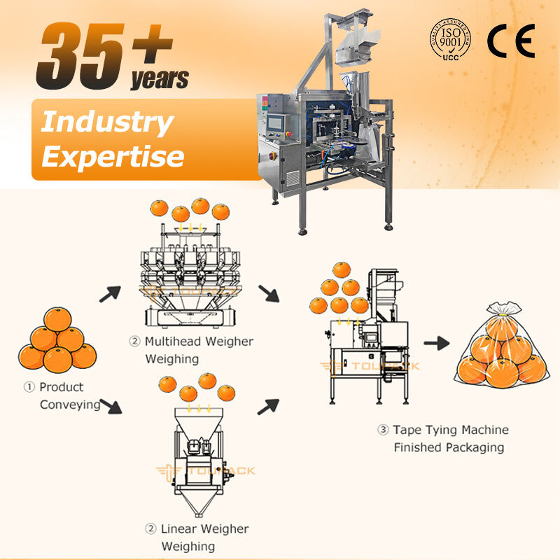 Machine professionnelle de fermeture automatique de sacs pour l'emballage de fruits, légumes et produits agricoles avec des performances stables