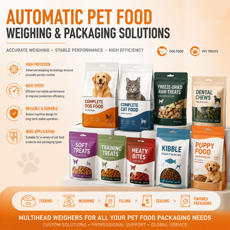 Machine d'emballage automatique de pochettes Doy, peseuse linéaire assortie pour matériaux granulaires d'aliments secs pour animaux de compagnie senior