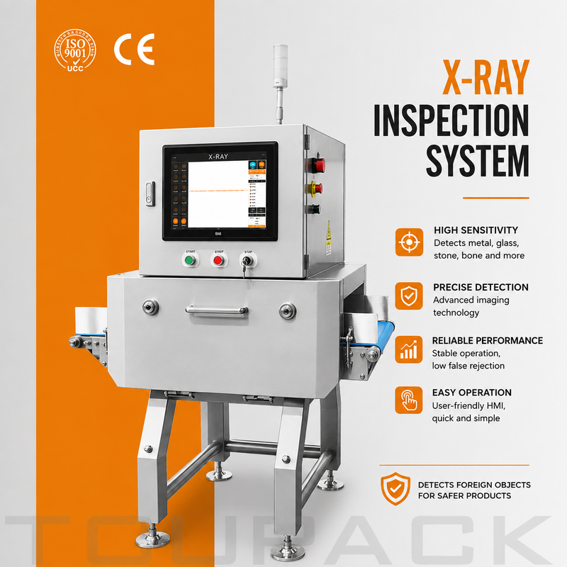 Machine d'inspection à rayons X des aliments pour la détection d'objets étrangers | TOUPACK Série TTX