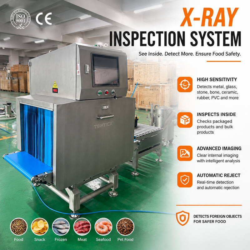 Machine d'inspection à rayons X des aliments pour la détection d'objets étrangers | TOUPACK Série TTX