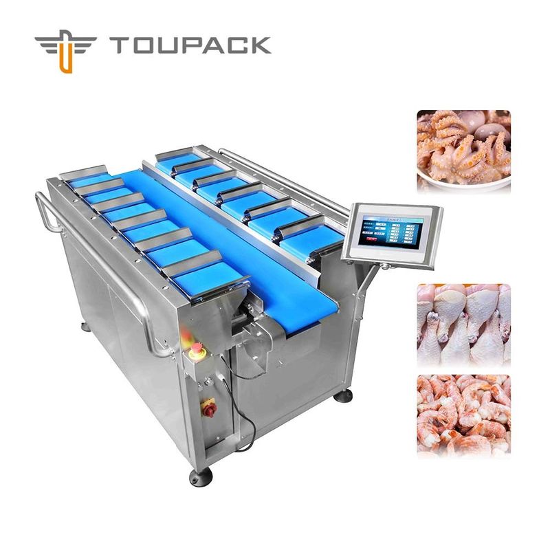 Peseur principal de bande de conveyeur de système de peseur de la ceinture 30WPM de TOUPACK 12 pour des fruits de mer