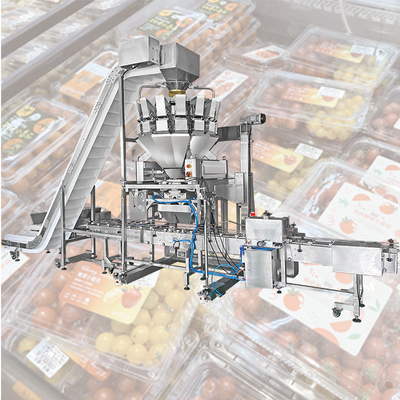 Machine à emballer remplissante de boîte de carton de peseur de Cherry Tomato Blueberry Fresh Fruit Multihead