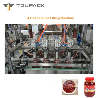 Système remplissant liquide principal de Bean Sauce Filling 4 épais de machine de conditionnement de sauce à PLC larges