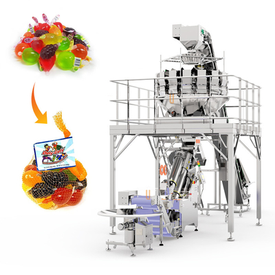 Machine de coupure de Jelly Mesh Bag Packaging Machine 500g-5kg de fruit avec le peseur de Multihead