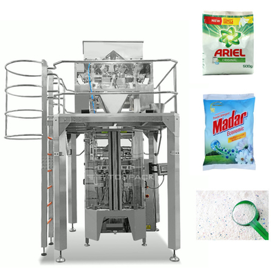 La machine à emballer des poudres de lavage à plusieurs têtes, pesanteur de linge, machine à remplir des sacs de poudre de détergent
