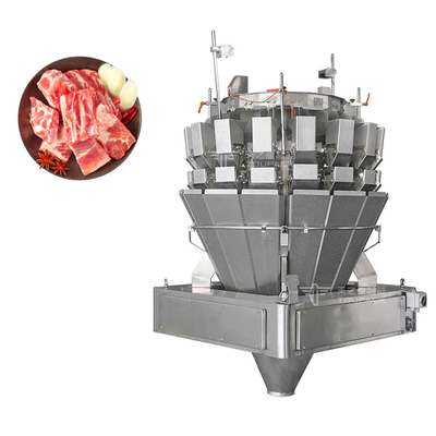 Viande congelée fraîche viande de porc crue morceaux de côtes multi-tête pesanteur machine d'emballage avec alimentation à vis