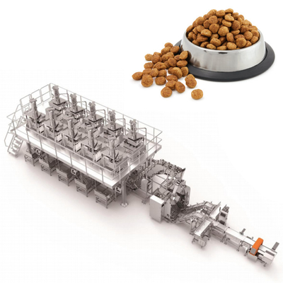 Système de pesage et d'emballage variable pour les aliments pour animaux de compagnie avec plusieurs ingrédients
