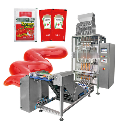 Machine automatique de remplissage de poudre de sauce liquide à sachet liquide à plusieurs voies Machine d'emballage à plusieurs voies avec pesage à plusieurs voies