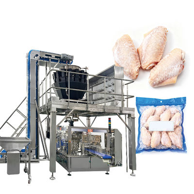 Machine d'emballage automatique sous vide de sachets de produits alimentaires surgelés, crevettes, anneaux de calamars, ensacheuse, peseuse associative, machine de remplissage et d'emballage