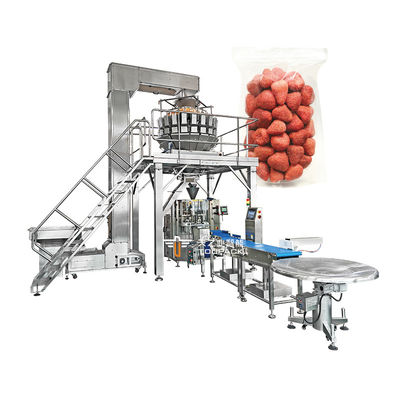 Machine d'emballage verticale VFFS automatique pour fruits surgelés, baies, fraises surgelées tranchées