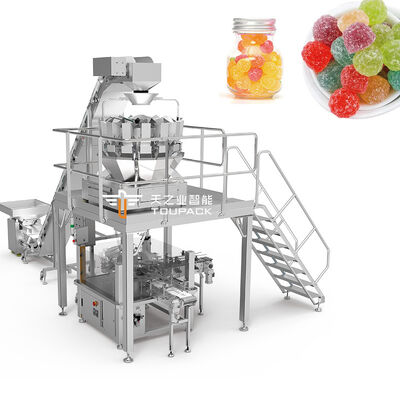 Ligne de production d'emballage et de scellage automatique personnalisable de chips et bonbons CE Factory pour bocaux/bouteilles/boîtes